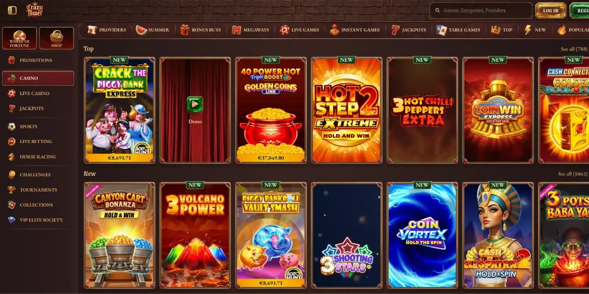 CrazyTower lobby screenshot